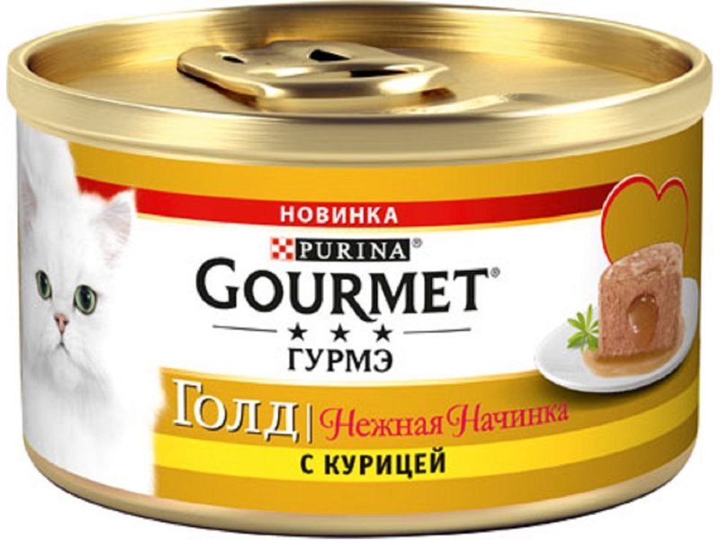 Gourmet Gold нежная начинка с курицей 85г ж\б
